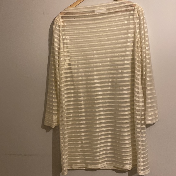 Vintage Sheer White Dress and Gold Detail - Picture 5 of 5